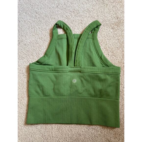 NWT Athleta Aurora High Neck V-Back Tank Green Size XS - Picture 2 of 4